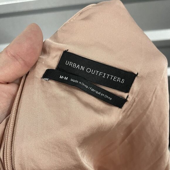 URBAN OUTFITTERS Womens Dress Midi M Spaghetti Strap Rose Tyrie Deep V Neck - Picture 6 of 7